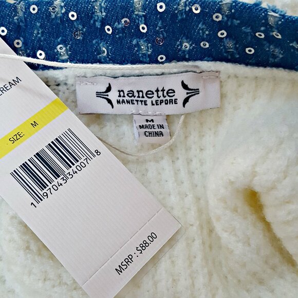 NWT! NANETTE LEPORE Tweed LUXURY CARDIGAN SWEATER - Picture 2 of 9